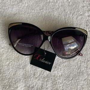 Black and Purple Cat-Eye Sunglasses